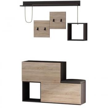 Mueble recibidor de diseño madera y gris inga