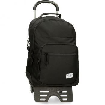 Mochila doble compartimento Movom Always on the move con carro y bolsillos laterales en negro