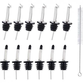 Tapered Spout Bottle Pourers with Rubber Caps