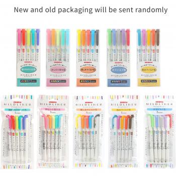 Feutres fluorescents japonais JIANWU Zebra Mild Liner 5pcs