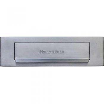 Heritage Brass Satin Chrome Letterbox (Medium)
