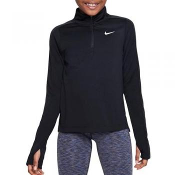 Camiseta Nike Dri-FIT de Manga Larga con Media Cremallera - Niña - Negro