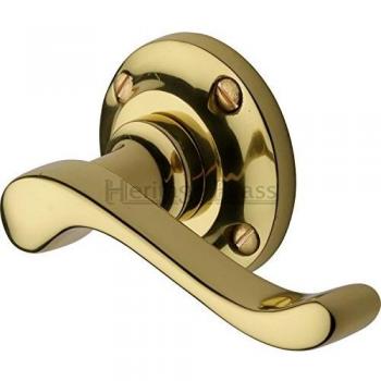 Bedford Round Rose Door Handle (Set of 2) Finish: Antique Brass