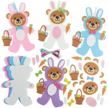 Easter Bunny Teddy Bear Craft Kits (Pack of 8)
