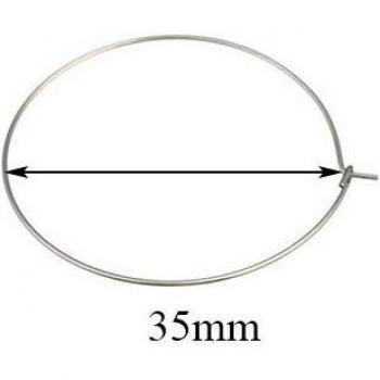 50pcs 316 Stainless Steel Big Round Wire Hoop Earrings for Handmade Jewelry