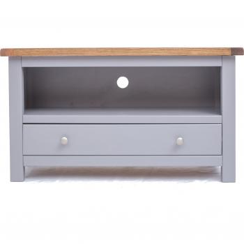 Mirano Grey 1 Drawer TV Cabinet Chrome Knob