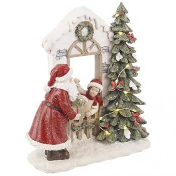 Bizzotto - Decorazione Natalizia Luminosa Led Casetta Babbo Natale Addobbi