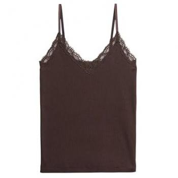 Superdry Blusa Sin Mangas Essential con Ribete de Encaje