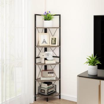 Libreria Angolare in Metallo 5 Stadi – Grigio Rovere