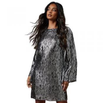 Zebra Pattern Mini Dress, Black – Oasis Occasion