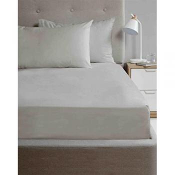 RAPPORT HOME Microfibre Silver Double Fitted Sheet