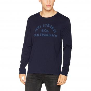 Levi's Camiseta Gráfica de Manga Larga para Hombre, Azul (Stamp Indigo Dark Indigo 0002), X-Large