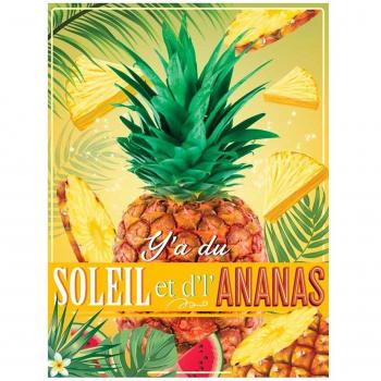 Pineapple Sun Message Sign – 40x30 cm Green