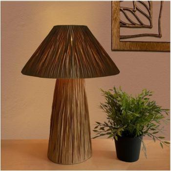 Lámpara de Mesa con Base de Mimbre - E27 LED