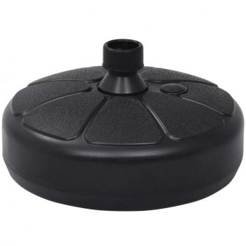 Socle de parasol 15 L Noir avec remplissage de sable/d'eau