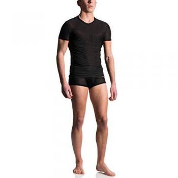 MANSTORE M101 V-Neck T-Shirt Set in Schwarz Größe L