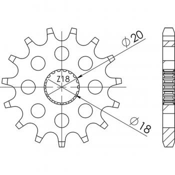 Pignone anteriore moto Supersprox 426.14 - passo 428, 14 denti