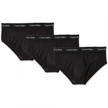 Calvin Klein 3p Ropa Interior Slip Hip, Negro, Talla XS