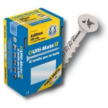 Tornillo de alto rendimiento Ulti-Mate II para MADERA ZINCADO medidas 3.5x40mm (caja de 500 uds)