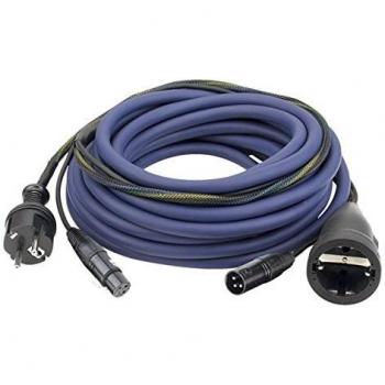 AudioKabel 10 meter Power en Signaal, Schuko naar XLR