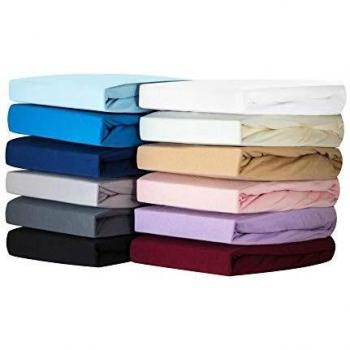 Silky jersey z lenzuolo con angoli 100 cotone in pura sensazione setosa telo morbido elasticizzato antipiega non ferro fino a 30 cm di profondità 120x200x30 cm piazza e mezza bianco