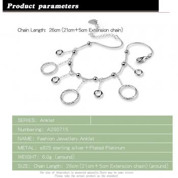Summer Silver 925 Anklet for Women