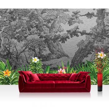 Wandbild Vliestapete 208 × 146 cm – Grüner Naturmix #4509