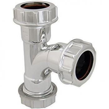 FloPlast Chrome Style Waste Tee - 32mm