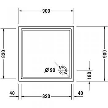 Plato de ducha Duravit 90 x 90 Starck Slimline