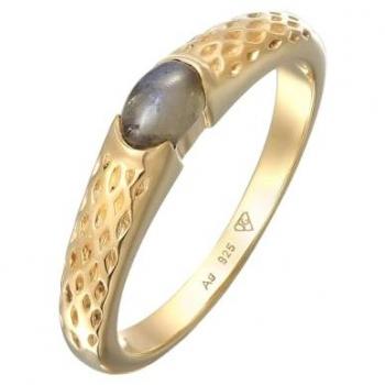 KUZZOI - Vintage Herren Bandring aus 925 Silber mit Labradorit