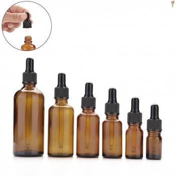 Bernsteinfarbene Glasflasche mit Lotion-Sprühkopf, 5ml bis 100ml