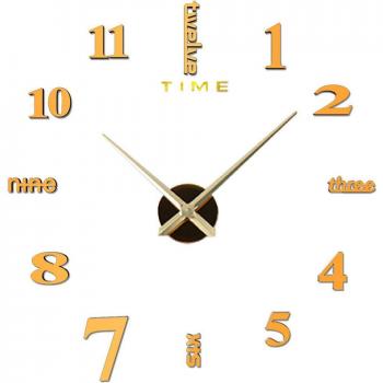 Modern Frameless Acrylic Large 3D Wall Clock with Mirror Finish for Living Room Decor