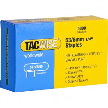 Agrafes Tacwise type 53, 8 mm, galvanisées, boîte de 5000 pièces