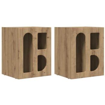 VidaXL Nightstand Duo – Artisan Oak Finish (40x35x50cm) – Engineered Wood