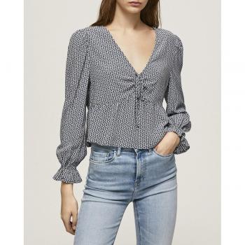 Blusa Pepe Jeans Cuello Pico Lazo Frontal
