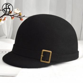 Winterliche Fedora Kappe aus 100% Wollfilz