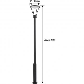 Farola exterior LED Elario, negro, aluminio