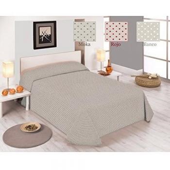 SABANALIA - Colcha Estampada Niza (Disponible en Varios Tamaños) - Cama 135-230 x 280, Blanco