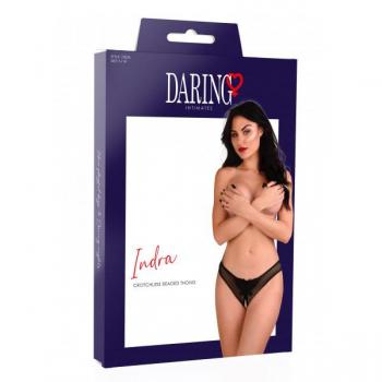 Daring Intimates Indra Rutschlose Perlen-Globus mit offenem Schritt – schwarz (L/XL)