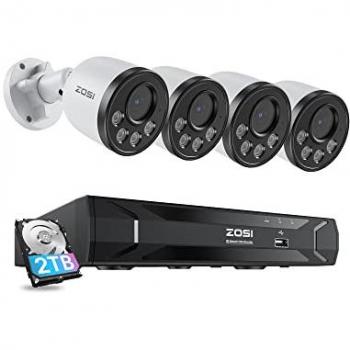 Système ZOSI 5 MP PoE 8 CH – 4 IP + Vision Nocturne