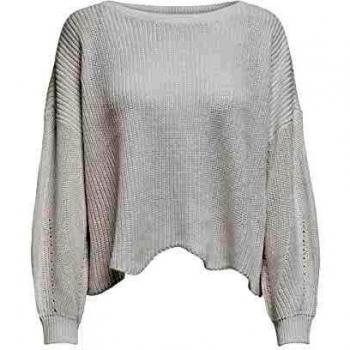 Jersey Only blanco de punto cuello redondo de mujer