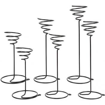 Air Plant Display Stand, 6Pcs (3 Sizes) Black Iron Spiral Holder