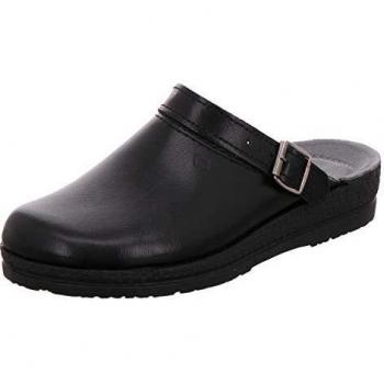 Rohde 1518 Leather Clog Slippers for Men – Size 43 EU – Black