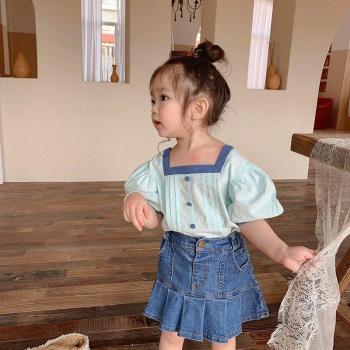 Tops de manga abombada para niñas