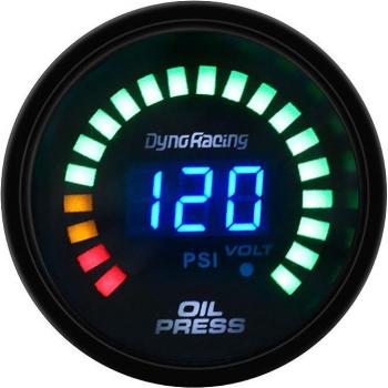 Dyno Racing 2 Inch 52mm Digital Analog LED Oil Pressure Gauge 0-120 Psi