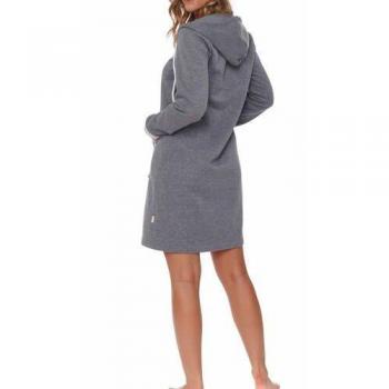Doctor Nap Damen Schlafrock Pyjama Grau S
