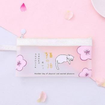 A5 Kawaii Cherry Blossom Cat File Bag