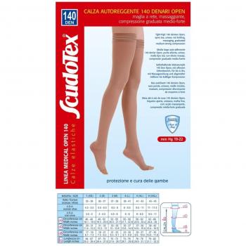 Scudotex 140 Meia Larga com Ponta Aberta 2 Skin - 1 Par