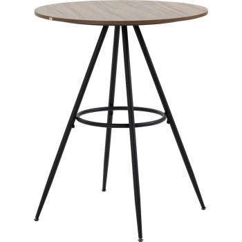 Mesa Alta de Bistró con Tablero de Melamina y Patas de Acero Ø75x91 cm Marrón