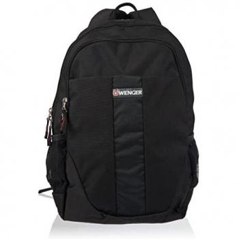 Wenger Business and Office Tablet and Document Pocket Backpack Daypack with Water Resistant Surface, Padded Straps, Black